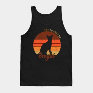 Retro Bengal Cat Tank Top